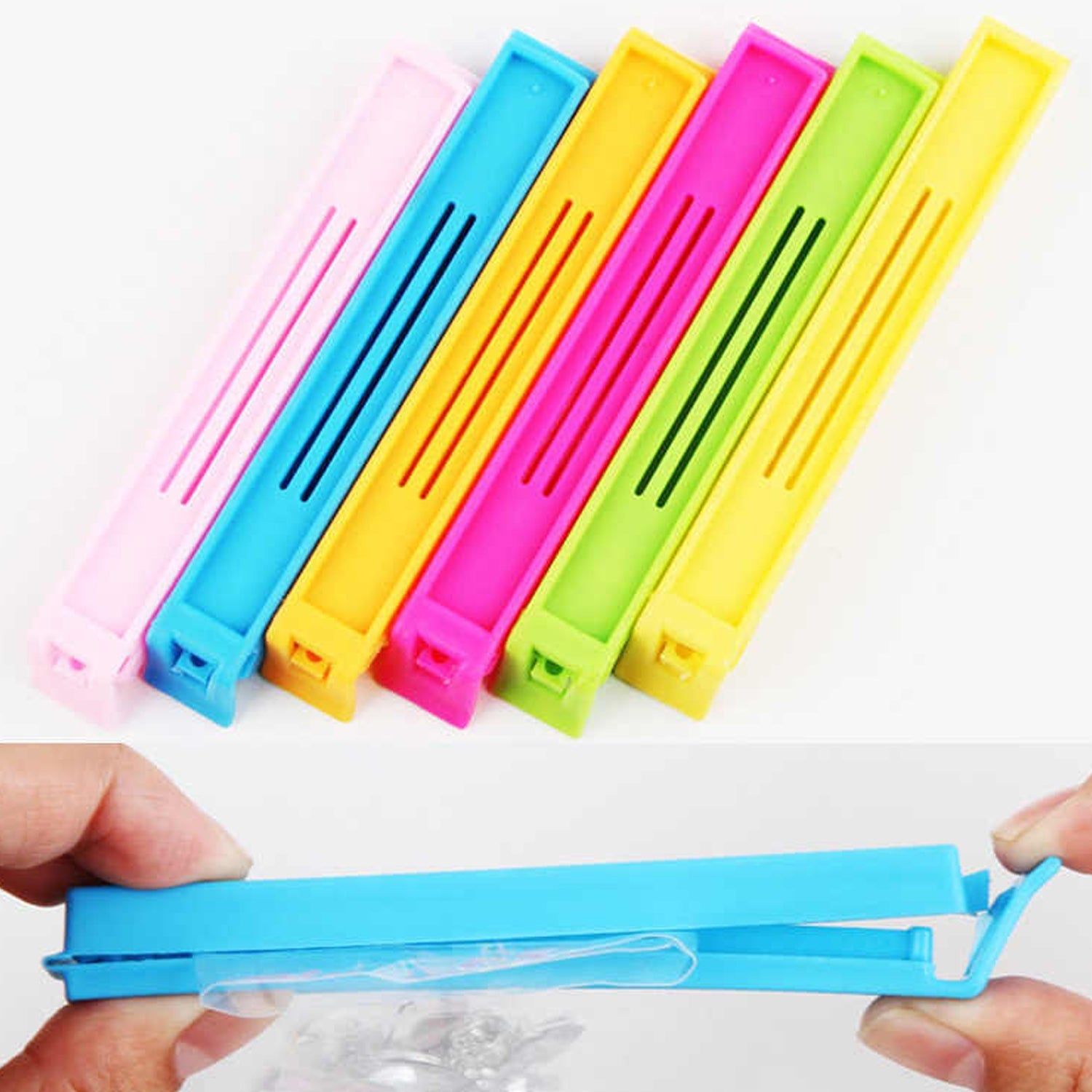 2707 100 Pc Food Sealing Clip used in all kinds of household and official kitchen places for sealing and covering packed food stuff and items. 2707 100 Pc Food Sealing Clip used in all kinds of household and official kitchen places for sealing and covering packed food stuff and items.